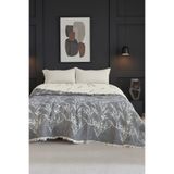 luxtex Çift Taraflı, Söğüt Desenli, 5 Katlı, Dolgulu Müslin Battaniye, Yorgan, 220 x 240 cm