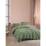 Luxtex Çift Yönlü, 4 Kat Müslin Yatak Örtüsü, Koltuk Örtüsü, Battaniye, Çift Kişilik 220 x 230 cm - Yeşil