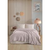 Luxtex Kazayağı Desenli Çok Amaçlı Pike, Yatak Örtüsü, Koltuk Örtüsü, Tv Battaniyesi, 180 x 200 cm - Bej