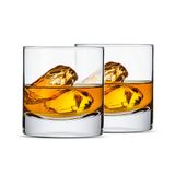 LUXU Kristal Viski Bardakları, 368 ml Ağır Tabanlı Eski Moda Taş Bardakları - Bourbon, Scotch Viski, Kokteyller, Konyak için Lowball Bar Bardakları - 2'li Büyük Kokteyl Bardağı Seti