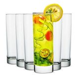 LUXU Premium Highball İçme Bardakları (6'lı Set) -10 oz Tom Collins Bardakları, Şeffaf Uzun Cam Bardaklar, Sevimli Kokteyl Bardakları, Kurşunsuz Su Bardakları Mojito İçecekler ve Karışık İçecekler