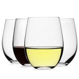 LUXU Sapsız Şarap Kadehleri (4'lü Set) - 597 ml, Kırmızı veya Beyaz Şarap için Kristal Şarap Bardakları, Büyük Su Suyu Bardakları, Sapsız Cam İçecek Bardakları, Her Durum İçin Şeffaf İçecek Bardakları