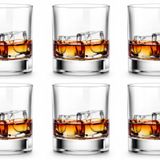 LUXU Viski Bardakları - Premium 310 ml Scotch Bardakları 6'lı Set / Eski Moda Viski Bardakları / Scotch Severler için Mükemmel Cam Eşya / Bourbon/Rum Bardakları / Bar Viski Bardakları için Stil Cam Eşya, Şeffaf