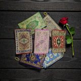 luxurianthome Bez Cüzdan 50 Adet Otantik Kilim Desenli Hediyelik 10X15CM Desenli Hediyelik Cüzdan - 0 - Siyah