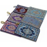 luxurianthome Bez Cüzdan 6 Adet Kilim Desenli Bez Cüzdan Hediyelik 10X15CM Desenli Bez Cüzdan Hediyelik Cüzdan - 0 - Siyah