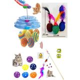 Luxury 5' Li Kedi Oyuncağı Set:kedi Oltası,hacıyatmazlı 3katlı Oyuncak ,tüylü Top,sarma Top, Çıngıraklı Top 1 Adet