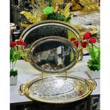 Luxury Aynalı Tepsi - Gümüş - Gold