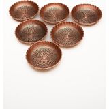 Luxury Bakır Çerezlik Seti Kahvaltılık Kuruyemiş Reçel 6 'lı Seti (10CM x 3cm) 1 Adet