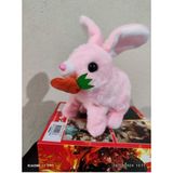Luxury Elektronik Pilli Sesli Zıplayan Hareketli Havuçlu Peluş Tavşan 18X17 cm Kaliteli Ürün 1 Adet - 18 x 17 cm - Pembe
