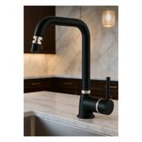 luxury faucet Siyah Krom 360 Oynar Başlıklı Mutfak Evye Bataryası