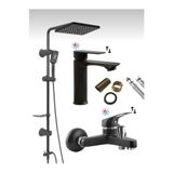 luxury faucet siyah robot 3 lü set banyo bataryası-sabit gövdeli lavabo bataryası