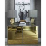 Luxury Gold Aynalı Gri 8 Çekmeceli Şifonyer 94X45 Yükseklik 73CM
