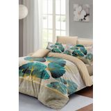 Luxury Leaves linens Çift Kişilik Pamuk Saten Nevresim Takımı