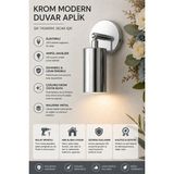 Luxury Modern Aydınlatma Era KROM Spot Aplik Duvar Aydınlatması Elektirikli