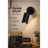Luxury Modern Aydınlatma Era Siyah Spot Aplik Duvar Aydınlatması Elektirikli