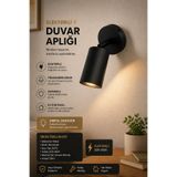Luxury Modern Aydınlatma Era Siyah Spot Aplik Duvar Aydınlatması Elektirikli
