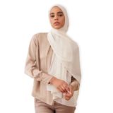 Luxury Şifon Şal | İnce ve Akışkan Kumaşıyla Zarif Şal – Günlük ve Özel Kullanıma Uygun Lüks Tesettür (Fildişi)