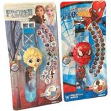 Luxury Spiderman Elsa Frozen Ikili Projeksiyonlu Saat 24 Farklı Resim Yansıtmalı 1 Adet