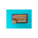 LuxuryConcept Kişiye Özel Ahşap Kapı İsimliği – 25 x 15 cm MDF , Özel Çiçekli Dekoratif Kapı Tabelası