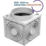 Luxwares 500 mm - 600 mm Koruge Borusu Plastik Dağıtım Bacası