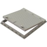 Luxwares 90 x 100 Menteşeli Kilitli Rögar Kapağı Plastik Kapak Çerçeve ile Düz Kapak