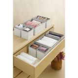 LUXWAY HOME Gri Çizgili Çekmece İçi Organizer Set – Katlanabilir Kumaş Düzenleyici Kutular