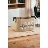 LUXWAY HOME Love Baskılı Jüt Dolap Içi Çocuk Odası Oyuncak Düzenleyici Katlanır Saklama Sepeti Organizer 37X27X2