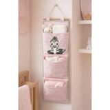 Luxway Home Yıldız Baskılı 3 Cepli Çok Amaçlı Askılı Duvar Tipi Dolap Içi Banyo Mutfak Düzenleyici Organizer 20 x 60 - Pembe - 1 Adet