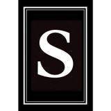 Luxx Notebook: Black and White Monogram Letter S Initial Journal for Work, School, or Gift