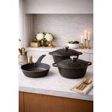 Luxxa Home Roma Serisi 5 Parça Mini Döküm Tencere Seti Füme