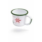 Luyano Nostaljik Emaye Yeşil Yılbaşı Kupa Kar Taneli Metal 8cm Yükseklik 10cm Çap