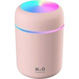 Luyao H2O Humidifier 300 ml Ulrasonik Hava Nemlendirici Buhar Makinesi ve Aroma Difüzörü H2O - Pembe