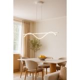 Luzarana Eclipse Beyaz Renk Modern Tasarım Beyaz Ledli Cafe - Mutfak - Salon 2 Li LED Avize - Metal