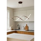 Luzarana Lumora Kahverengi Modern Tasarım Beyaz Ledli Cafe - Mutfak - Salon 2 Li Led Avize