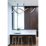 Luzarana Lumora Modern Tasarım Siyah Renk Beyaz Ledli Cafe - Mutfak - Salon 2 Li LED Avize - Metal