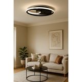 Luzarana Okka Siyah Renk Modern Tasarım Yemek Masası Üstü - Mutfak - Salon Beyaz LED 2 Li Avize - Metal