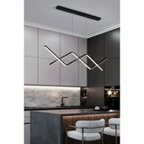 Luzarana Utku Modern Tasarım Siyah Renk Yemek Masası Üstü - Mutfak - Salon Beyaz LED 2 Li Avize - Metal