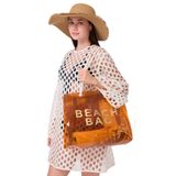 Luzza Bag Kahverengi Gold Beach Bag Baskılı Plaj Çantası