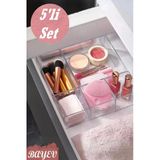 Lv 215 5 Parça Çekmece Içi Ayarlanabilir Düzenleyici Set Takı Ve Makyaj Kutusu Kalem Organizer