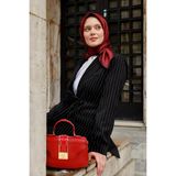 Lêvi D'or Kırmızı Kroko Desen El Çantası