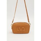 Lêvi D'or Uzun Askılı Küçük Boy Crossbody Çift Bölmeli Logo Detaylı Kadın Günlük Omuz Çantası Camel - Standart