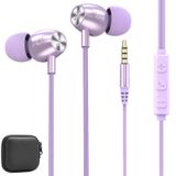 Lvwacun Mikrofonlu Siyah Kablolu Kulaklıklar Kulak İçi Kulaklıklar Dahili Mikrofon HiFi Stereo Kulaklıklar iPhone iPad Android Mp3 ve Çoğu 3,5 mm Aux Cihazları ile Uyumlu (Mor-3,5 mm)