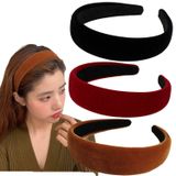 Lvyeer Kadınlar için Kadife Geniş Saç Bantları Yumuşak Kafa Bantları Diademas Para Mujer De Moda Saç Bantları Kadınlar Kızlar için Moda Kaymaz Saç Bandı Kadınlar için Saç Bantları Saç Aksesuarları (3'lü Paket A)