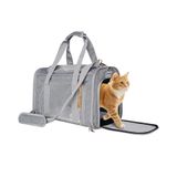 L&W BROS. Havayolu Onaylı Kedi Taşıyıcı - Kediler ve Küçük Köpekler için Yumuşak Taraflı Evcil Hayvan Seyahat Çantası 16 lb TSA Onaylı Kabinde Evcil Hayvan Taşıyıcı (Gri)