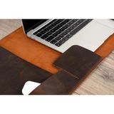 LWA Leather El Yapımı Deri Dizüstü Bilgisayar Masa Düzenleyici Matı: Tam Tahıl Sığır Derisi Kağıt 20X30 - Acı Kahve