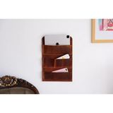 LWA Leather Eskitilmiş Deri Duvar Düzenleyici, Ev ve Ofis Depolama Için El Yapımı Duvar Rafı - 10 x 20 x 40 cm - Siyah - Çok Renkli
