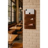 LWA Leather Eskitilmiş Deri Duvar Düzenleyici, Kafe ve Restoranlar Için El Yapımı Duvar Rafı, Ev ve Ofis Depolama Için Deri Raf - 10 x 20 x 40 cm - Siyah - Çok Renkli