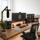 LWA Leather Keçe Masa Pad'i & Klavye Matı - 3 mm %100 Polyester Büyük Boy Masa Altlığı Sümen 20X63" - 50X160 cm - Beyaz