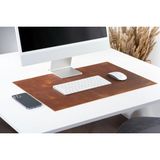 LWA Leather Rustik Deri Masa Matı – El Yapımı 1,5 mm Eskitme Görünümlü Çalışma Masası Koruyucu Camel 12X36" - 30X91 cm