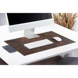 LWA Leather Rustik Deri Masa Matı – El Yapımı 1,5 mm Eskitme Görünümlü Çalışma Masası Koruyucu Kahverengi 12X36" - 30X91 cm - Koyu Siyah